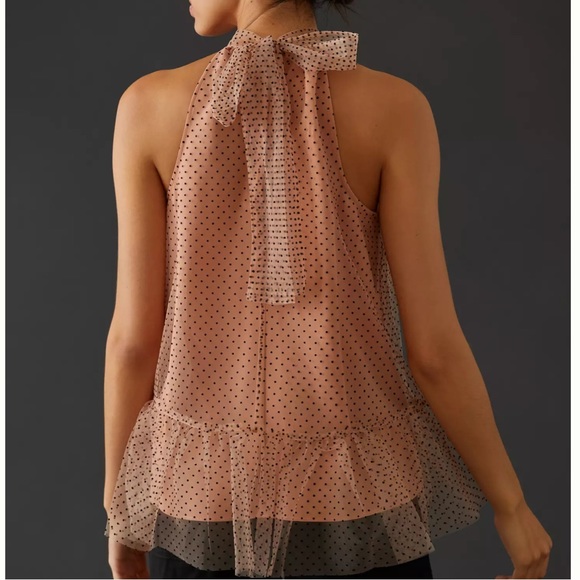 NWT Anthropologie Maeve Polka Dot Sheer Ruffle Top - Gorgeous! - Picture 4 of 5
